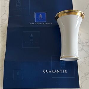 Augustin White and Gold Porcelain Vase